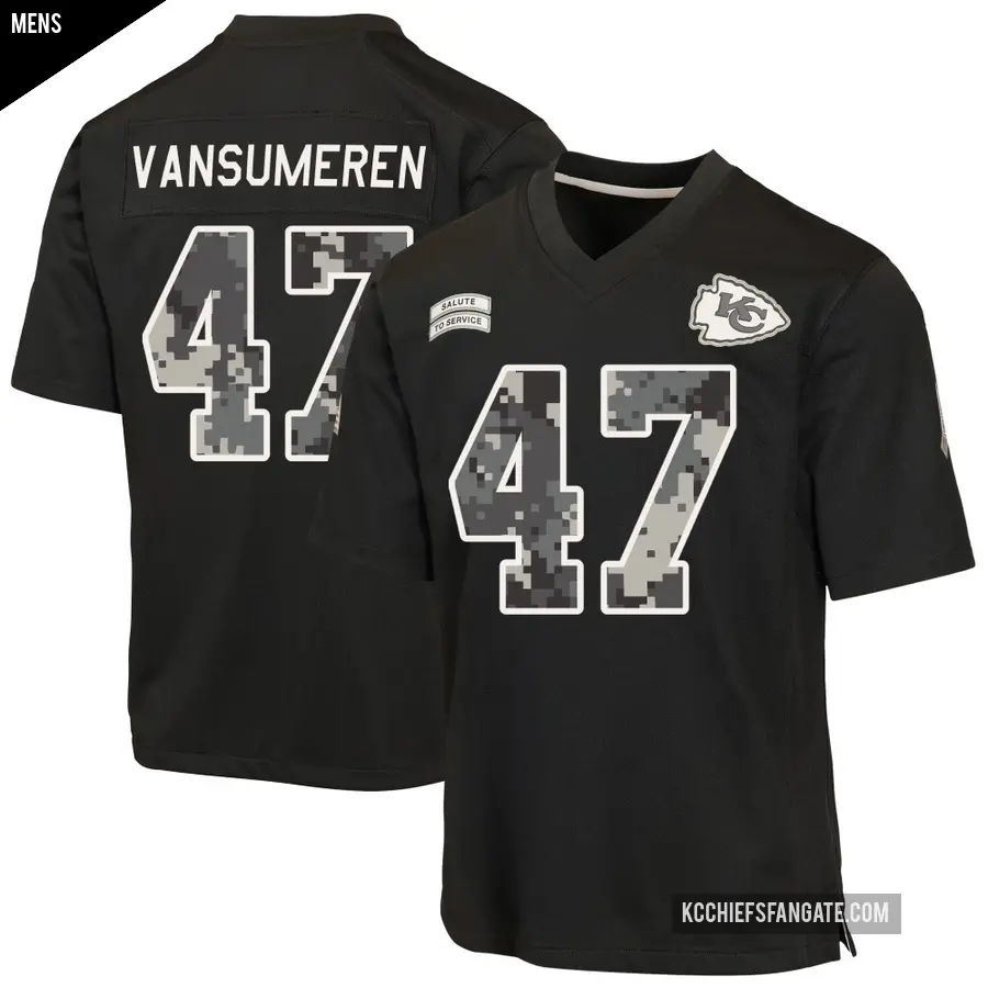 Men's Kansas City Chiefs ＃47 Ben VanSumeren Black Game 2026 Salute to Service Jersey